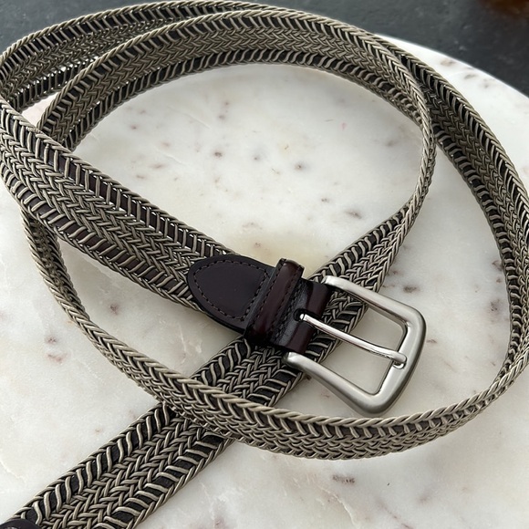 2-Torino belts both size 46 black/ brown woven and taupe/brown woven NWT - Picture 9 of 17